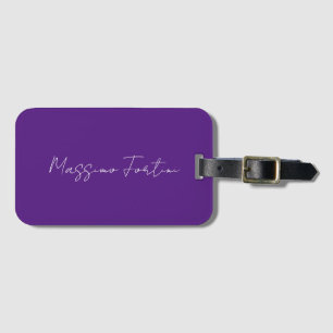 Koninklijk Paarse Vlakke Elegante Minimalistische  Bagagelabel
