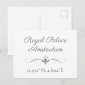 Koninklijk Paleis Amsterdam Latitude Lengtegraad Briefkaart (Voorkant / Achterkant)