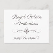 Koninklijk Paleis Amsterdam Latitude Lengtegraad Briefkaart (Voorkant)