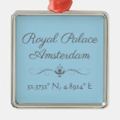 Koninklijk Paleis Amsterdam Latitude Lengtegraad Metalen Ornament (Voorkant)