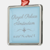 Koninklijk Paleis Amsterdam Latitude Lengtegraad Metalen Ornament (Links)