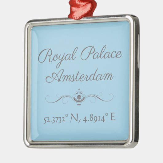 Koninklijk Paleis Amsterdam Latitude Lengtegraad Metalen Ornament (Links)