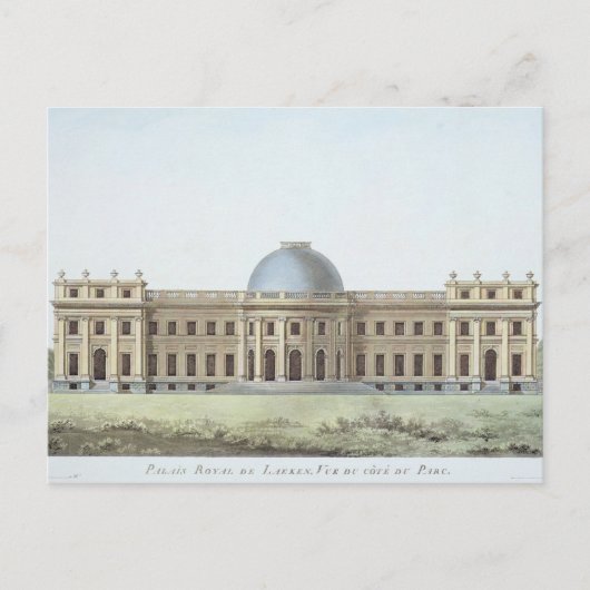 Koninklijk paleis in Laken, Uitzicht uit het park, Briefkaart (Voorkant)