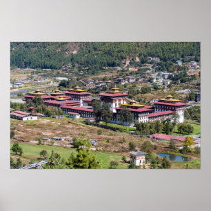 Koninklijk paleis in Thimphu - Bhutan Poster