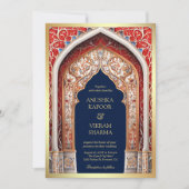 Koninklijk Paleis Rode Boog Foto Blauwe Indische B Kaart (Voorkant)