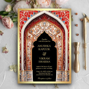 Koninklijk Paleis Rode Boog Foto Zwart Indisch Huw Kaart