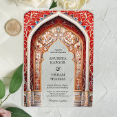 Koninklijk Paleis Rode Boog Indiase bruiloft Acryl Uitnodigingen