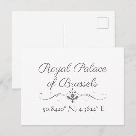 Koninklijk paleis van de Latitude in Brussel Briefkaart (Voorkant / Achterkant)