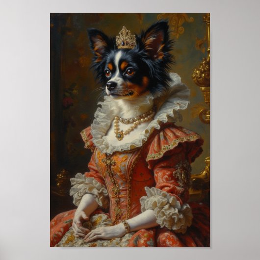 Koninklijk Papillon Portret Poster (Voorkant)