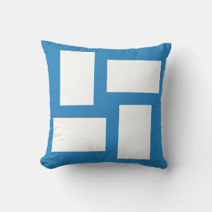 Koninklijk Pastel Blauw & Wit Abstract Design Kussen