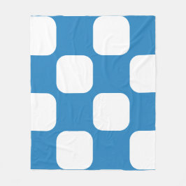 Koninklijk Pastelblauw & Wit Squircle Patroonontwe Fleece Deken