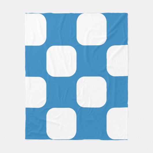 Koninklijk Pastelblauw & Wit Squircle Patroonontwe Fleece Deken (Voorkant)