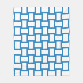 Koninklijk Pastelblauw & Wit Weefselontwerp Fleece Deken
