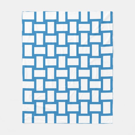 Koninklijk Pastelblauw & Wit Weefselontwerp Fleece Deken (Voorkant)