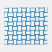 Koninklijk Pastelblauw & Wit Weefselontwerp Fleece Deken (Voorkant (Horizontaal))