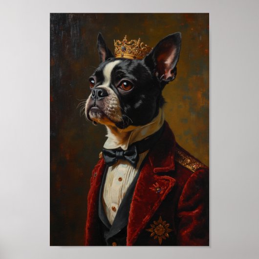 Koninklijk Portret van Boston Terrier Poster (Voorkant)