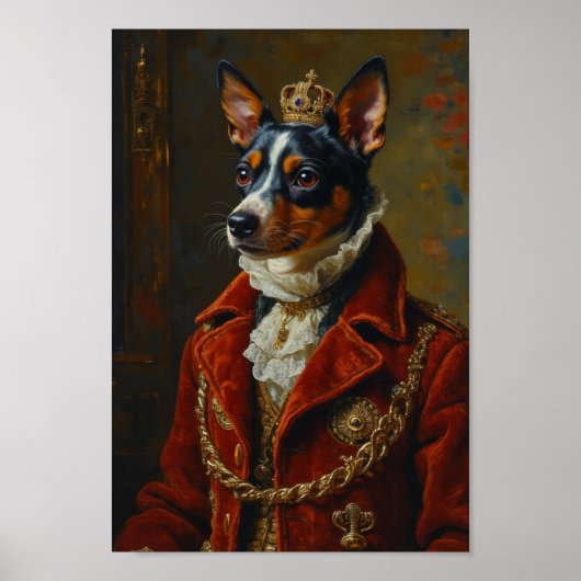 Koninklijk Portret van de Rat Terrier Poster (Voorkant)