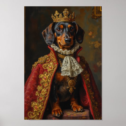 Koninklijk Portret van een Dachshund Poster (Voorkant)