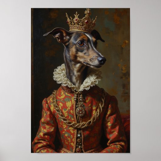 Koninklijk Portret van een Windhond Poster (Voorkant)