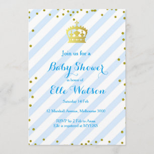 Koninklijk Prince Baby shower Uitnodiging