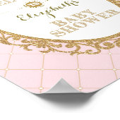 Koninklijk Prinses Baby shower Welkomstteken Roze  Poster (Hoek)