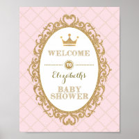 Koninklijk Prinses Baby shower Welkomstteken Roze 