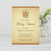  koninklijk prinses Gold Glitter Baby shower Kaart (Staand voorkant)