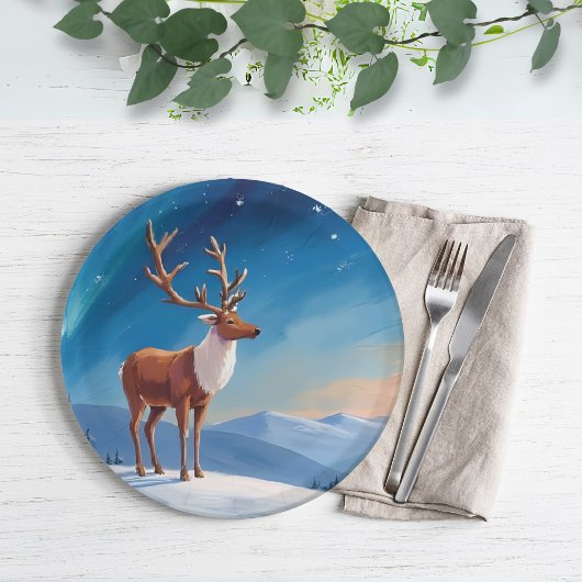 koninklijk rendier | Prettige feestdagen Vrolijk k Papieren Bordje