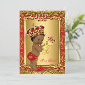 Koninklijk Rode Prins Kroonklijk Baby shower Beer Kaart (Staand voorkant)