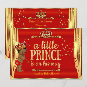 Koninklijk Rood Gouden Gordijnen Prince Baby Showe Kaart