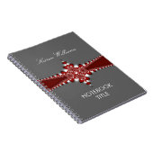 Koninklijk rood lint zilver notitieboek (Rechterzijde)