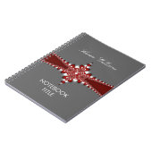 Koninklijk rood lint zilver notitieboek (Linkerzijde)