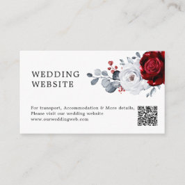Koninklijk Rood Wit Zilver Boho Bruiloft Website Q Informatiekaartje