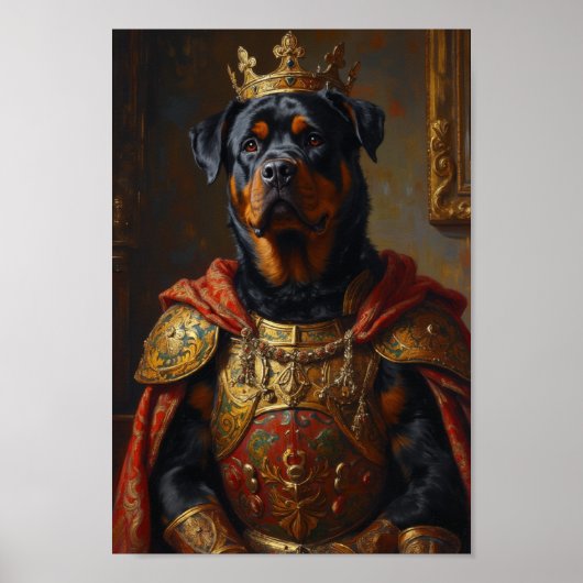 Koninklijk Rottweiler Portret Poster (Voorkant)