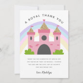 Koninklijk Roze Goud Kasteel Verjaardagsfeest Bedankkaart (Voorkant)