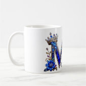 Koninklijk saffier kristal M kroon monogram Koffiemok (Links)