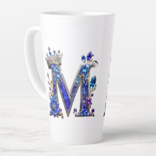 Koninklijk saffier kristal M kroon monogram Latte Mok