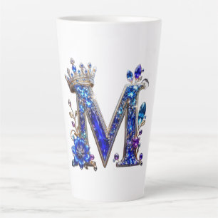 Koninklijk saffier kristal M kroon monogram Latte Mok