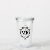  koninklijk schild gepersonaliseerde naam monogram acryl drinkbeker (Achterkant)