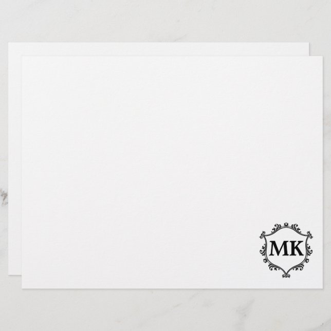  koninklijk schild gepersonaliseerde naam monogram briefhoofd (Voorkant / Achterkant)
