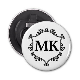  koninklijk schild gepersonaliseerde naam monogram button flesopener