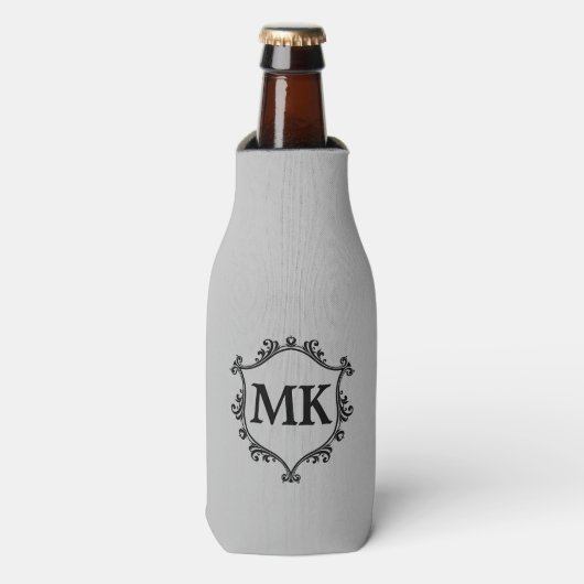 koninklijk schild gepersonaliseerde naam monogram flesjeskoeler (Fles Voorkant)