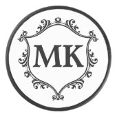  koninklijk schild gepersonaliseerde naam monogram hockey puck (Voorkant)