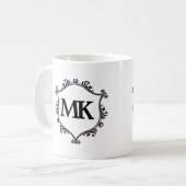  koninklijk schild gepersonaliseerde naam monogram koffiemok (Voorkant links)