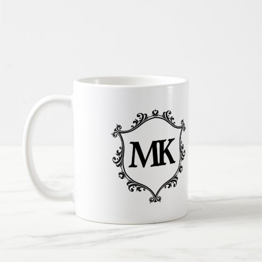  koninklijk schild gepersonaliseerde naam monogram koffiemok (Links)
