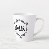 koninklijk schild gepersonaliseerde naam monogram latte mok (Rechts)