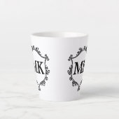 koninklijk schild gepersonaliseerde naam monogram latte mok (Voorkant)