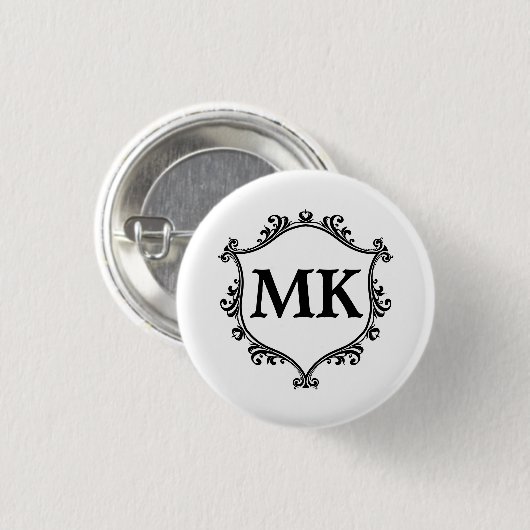 koninklijk schild gepersonaliseerde naam monogram ronde button 3,2 cm (Voorkant /achterkant)