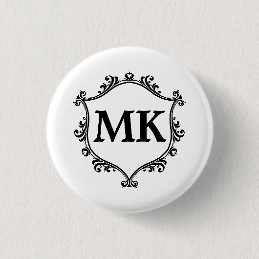  koninklijk schild gepersonaliseerde naam monogram ronde button 3,2 cm (Voorkant)