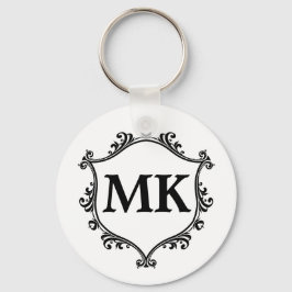  koninklijk schild gepersonaliseerde naam monogram sleutelhanger